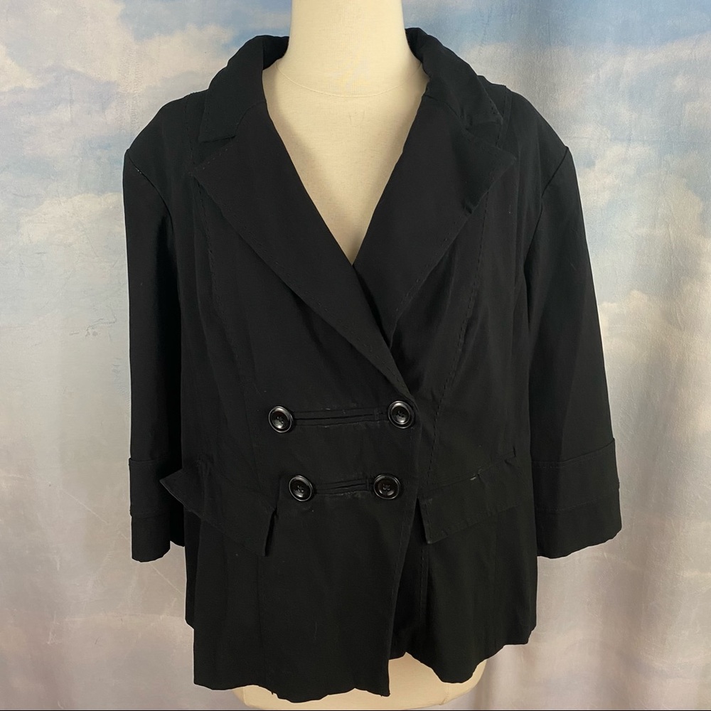Lane Bryant Double Breasted 3/4 sleeves Black Blazer Size 22